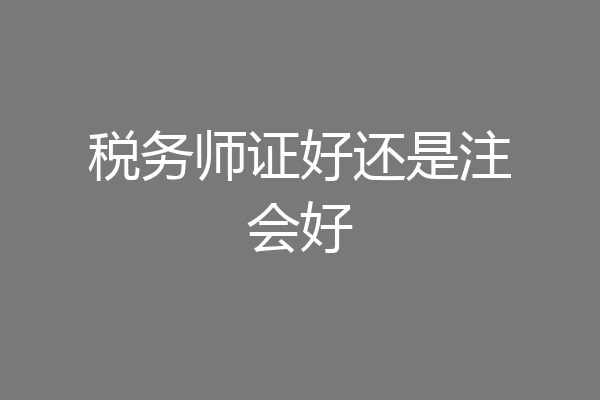 税务师证好还是注会好
