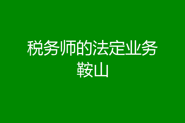 税务师的法定业务鞍山