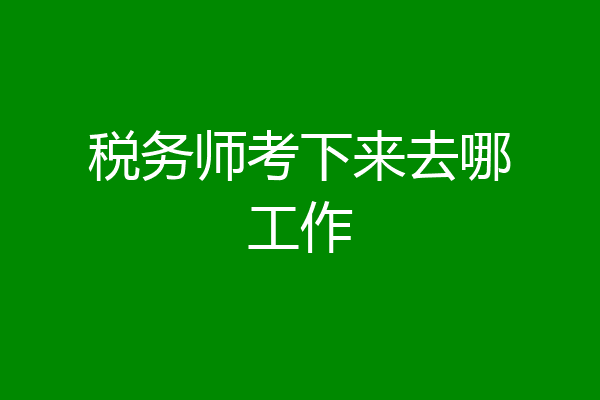 税务师考下来去哪工作