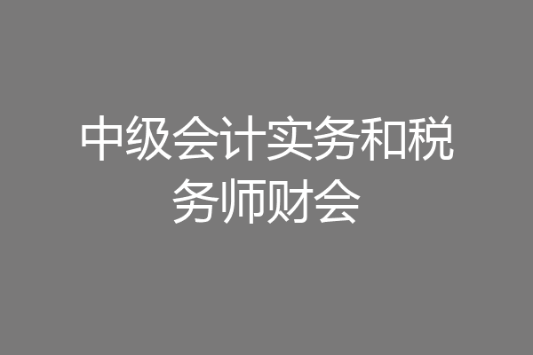 中级会计实务和税务师财会