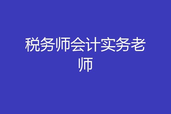 税务师会计实务老师