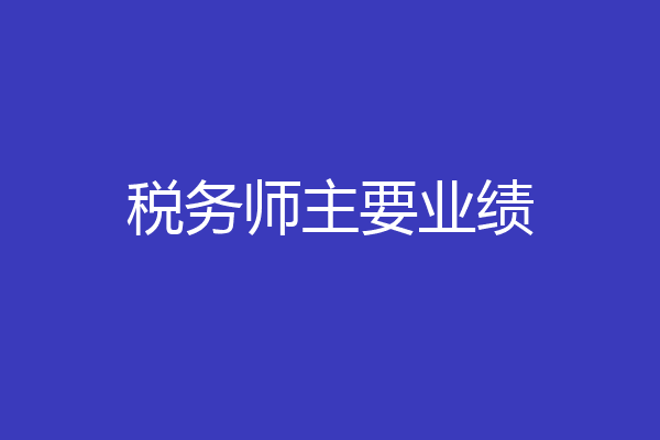 税务师主要业绩