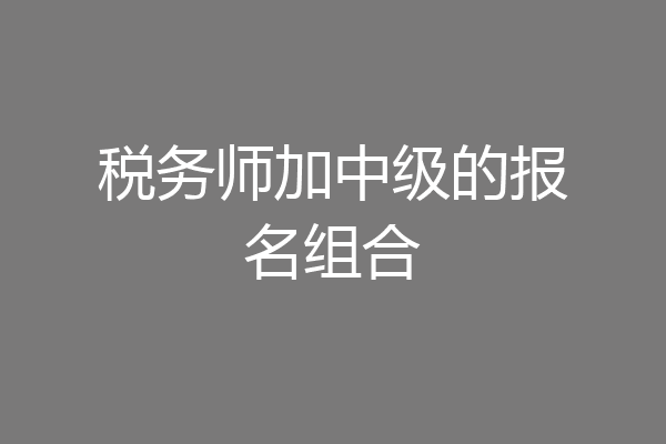 税务师加中级的报名组合