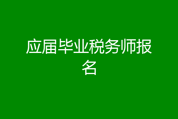 应届毕业税务师报名