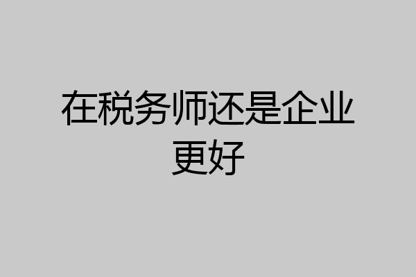在税务师还是企业更好