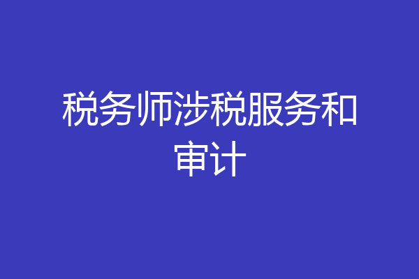 税务师涉税服务和审计