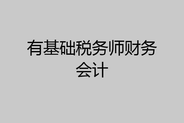 有基础税务师财务会计