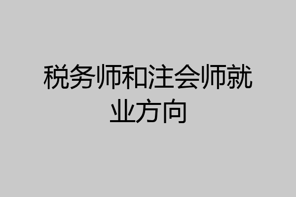 税务师和注会师就业方向