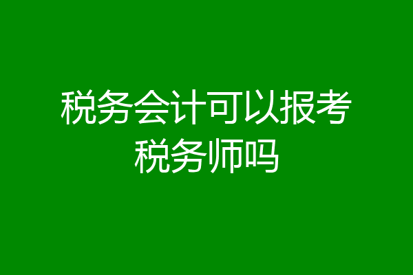 税务会计可以报考税务师吗