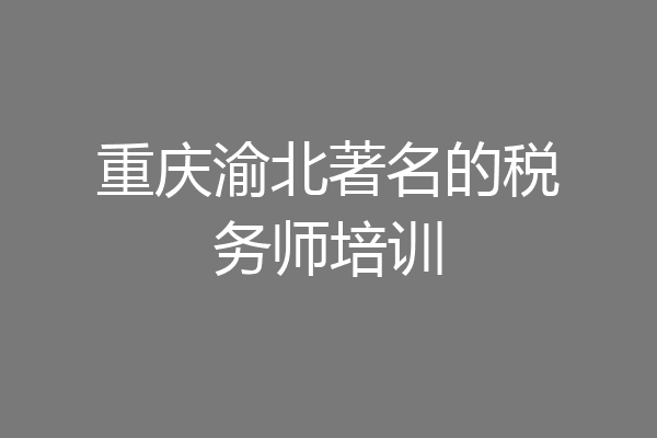 重庆渝北著名的税务师培训