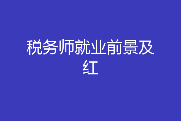 税务师就业前景及红