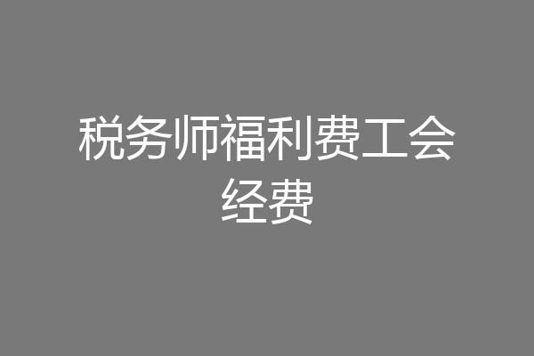 税务师福利费工会经费