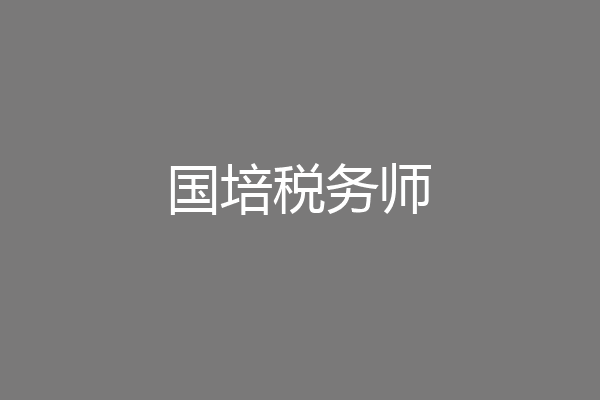 国培税务师