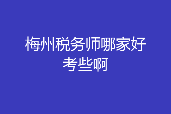 梅州税务师哪家好考些啊