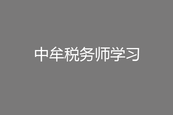 中牟税务师学习