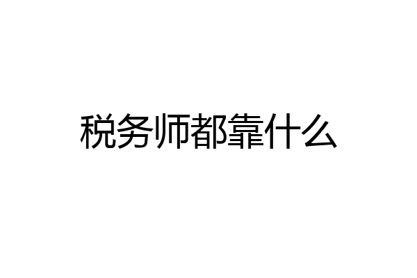 税务师都靠什么