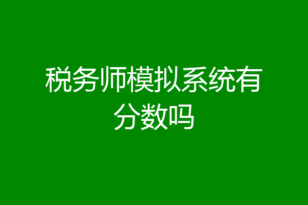 税务师模拟系统有分数吗
