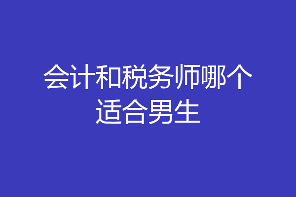 会计和税务师哪个适合男生