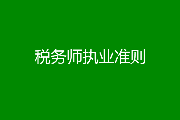 税务师执业准则