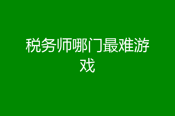 税务师哪门最难游戏
