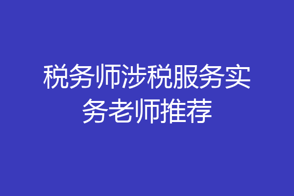 税务师涉税服务实务老师推荐