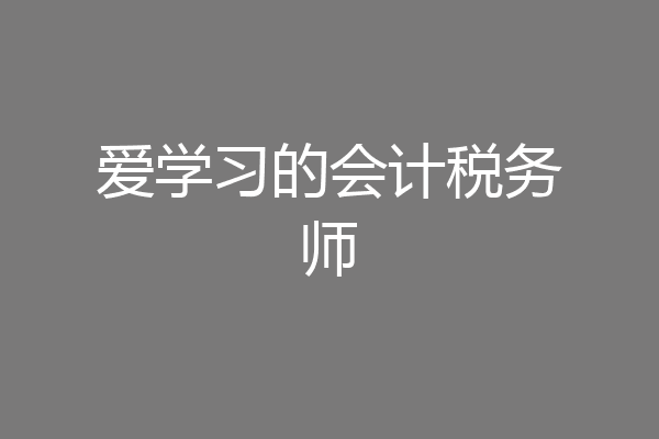 爱学习的会计税务师