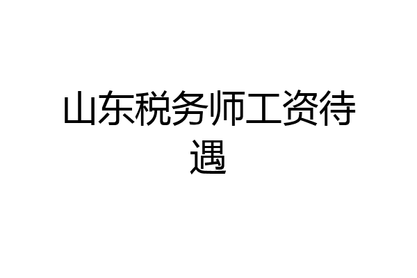 山东税务师工资待遇