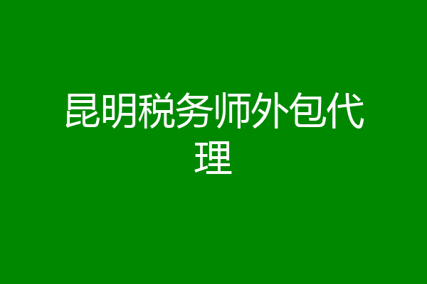 昆明税务师外包代理