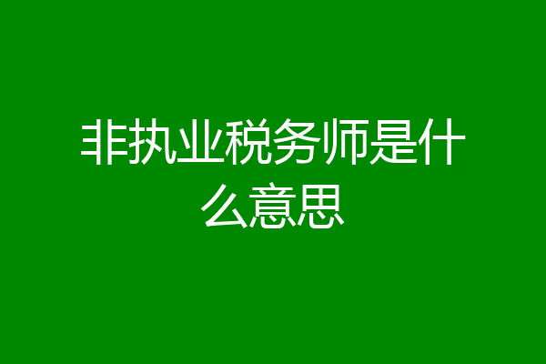 非执业税务师是什么意思