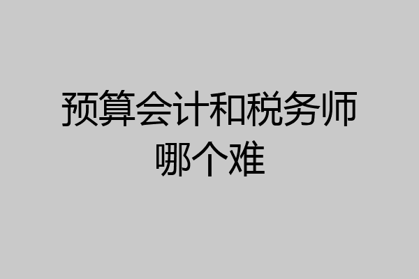预算会计和税务师哪个难