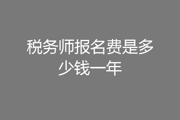 税务师报名费是多少钱一年