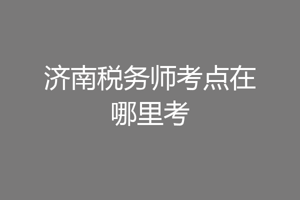济南税务师考点在哪里考
