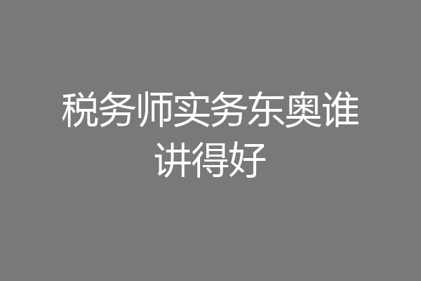 税务师实务东奥谁讲得好
