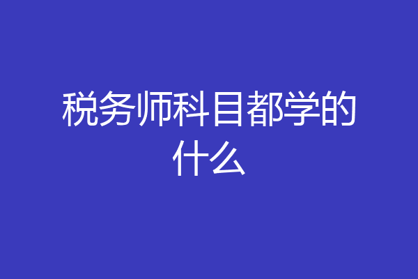税务师科目都学的什么