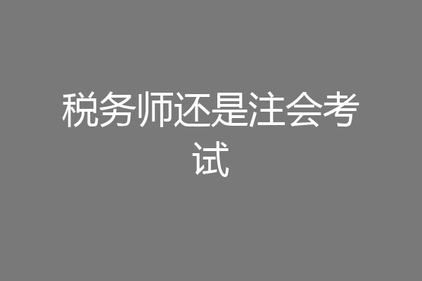 税务师还是注会考试