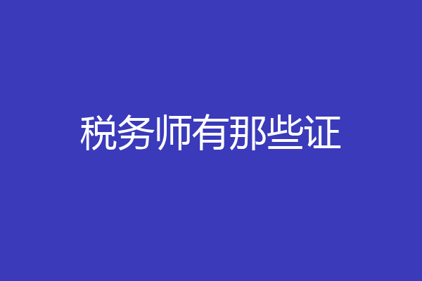 税务师有那些证