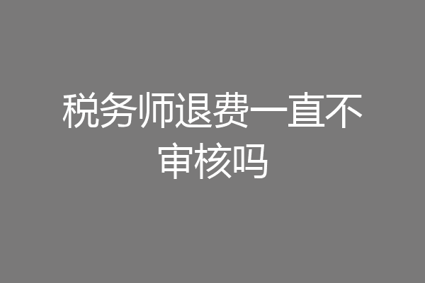 税务师退费一直不审核吗