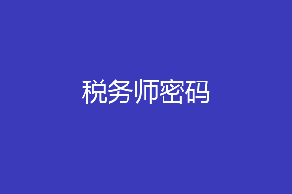 税务师密码