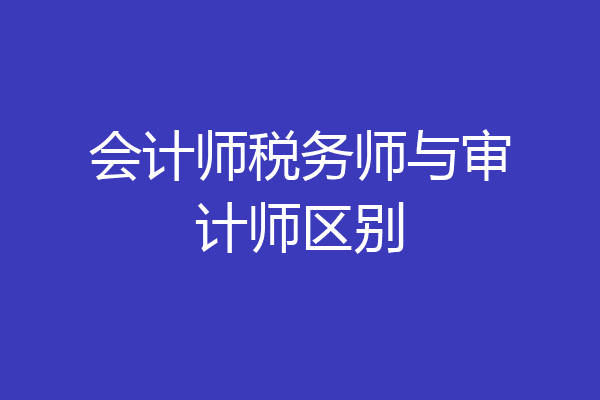 会计师税务师与审计师区别