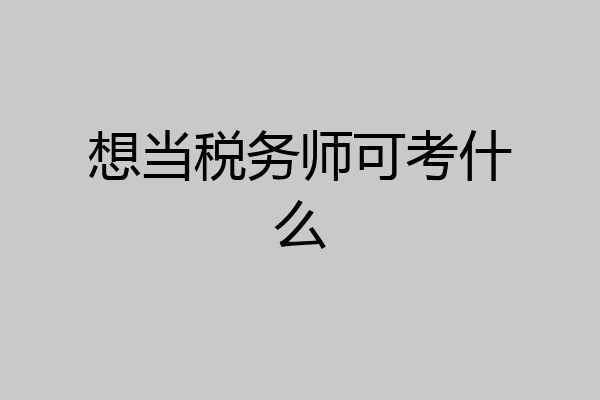 想当税务师可考什么