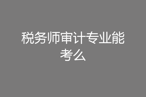 税务师审计专业能考么