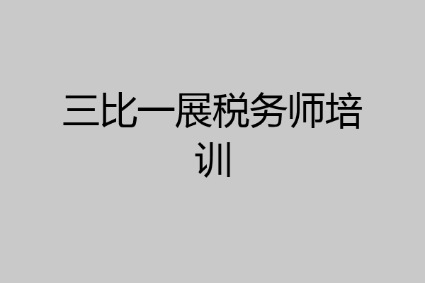 三比一展税务师培训