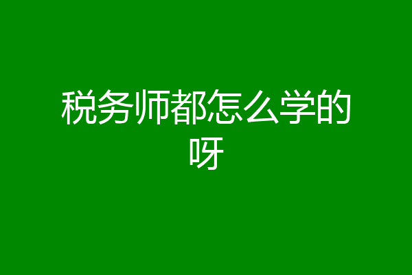 税务师都怎么学的呀