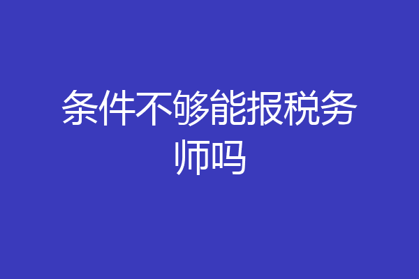 条件不够能报税务师吗