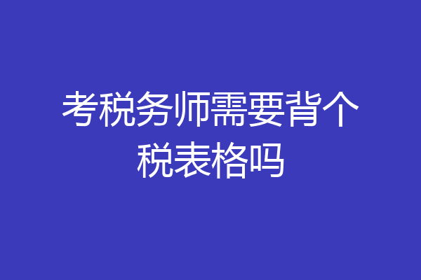 考税务师需要背个税表格吗