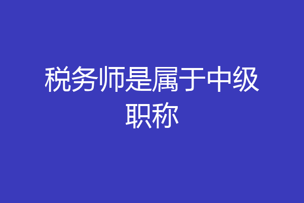 税务师是属于中级职称