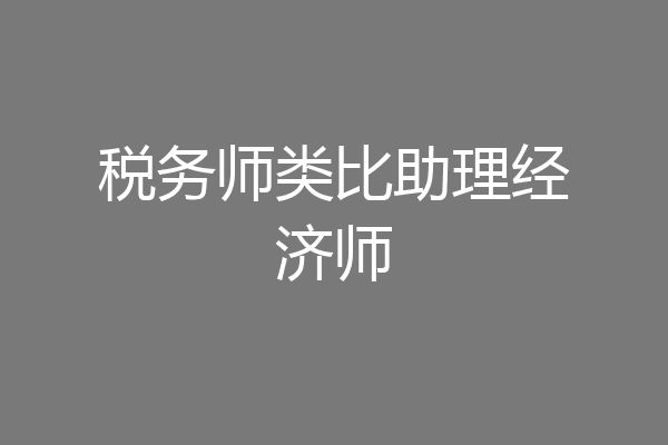 税务师类比助理经济师