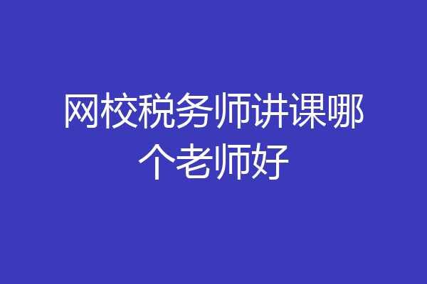 网校税务师讲课哪个老师好