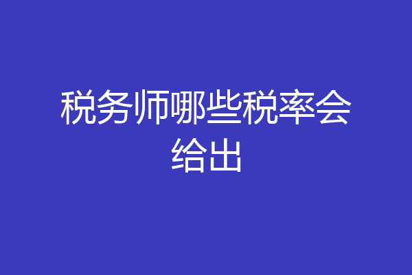税务师哪些税率会给出