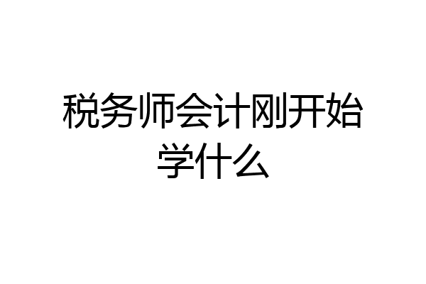 税务师会计刚开始学什么